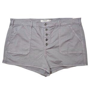 Torrid Womens Gray Button-Fly Denim Short Shorts With Lots of Stretch Size 26
